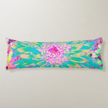 Flor Verde-Teal-Quente e Dália Rosa-Quente