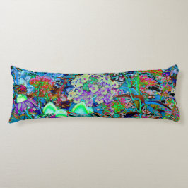 Almofada Comprida Flores Psicodélicas e Verdes limões