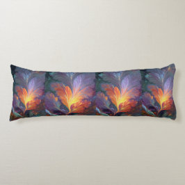 Almofada Comprida Glowing Fractal Feather Body Pillow – Abstract Art