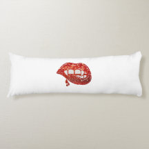 Lábios de vampiro com brilho de faux com derramame