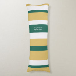 Almofada Comprida Listras de Harmonia em Verde Dourado Branco