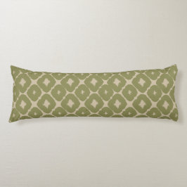 Almofada Comprida Olive and cream Boho Geometric Throw Pillow