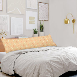 Almofada Comprida Orange Triangles Pattern Body Pillow