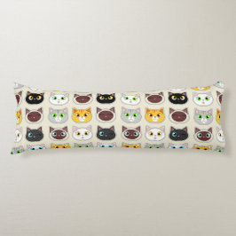 Almofada Comprida Padrão de Gatos Frescos