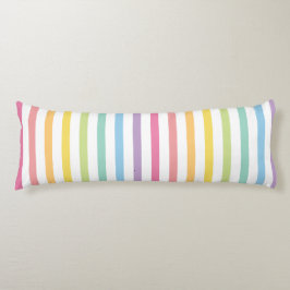 Almofada Comprida Padrão de Stripes do Arco-Íris de Cor Pastel