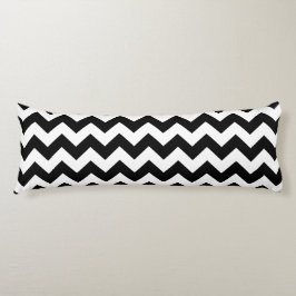 Almofada Comprida Padrão Zigzag preto e branco, padrão Chevron