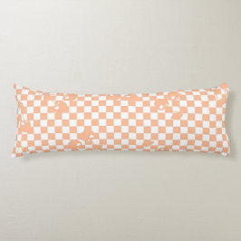 Almofada Comprida Peach Fuzz Cherry Gingham Patterno
