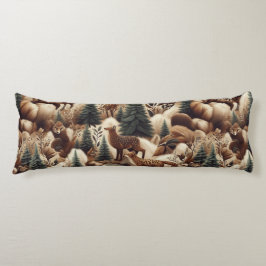 Almofada Comprida Peles com pelo de conforto em madeira