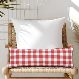 Almofada Comprida Picnic branco equino elegante do interior checado
