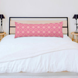 Almofada Comprida Pink Flowers Pattern Body Pillow