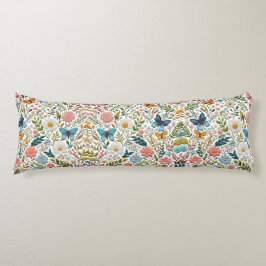 Almofada Comprida Primavera Design de bordado floral de pastel