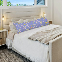 Almofada Comprida Purple Memphis Pattern Body Pillow