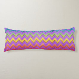 Almofada Comprida Rainbow Chevron por Shirley Taylor