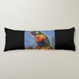 Almofada Comprida Rainbow Lorikeet Parrot Bird