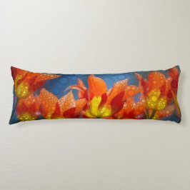 Almofada Comprida Tulipas Laranja E Amarelo