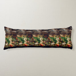 Almofada Comprida Warm Chicken Soup Steam Art – Rustic Home Cooking 