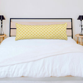 Almofada Comprida Yellow Flower Plaid Pattern Body Pillow