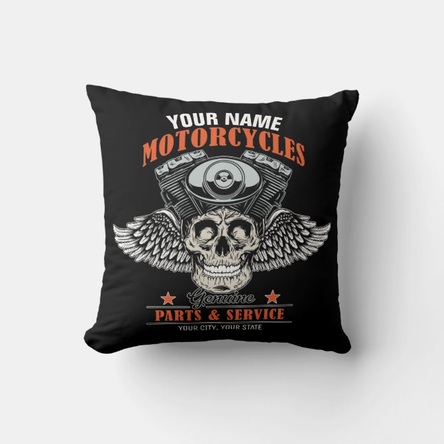 Almofada Compro de Motociclos Personalizados do Crânio Voad (Frente)