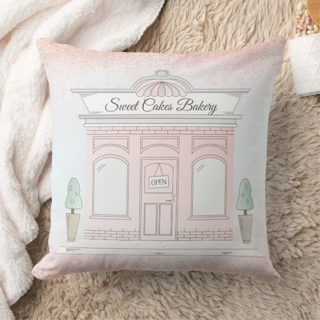 Almofada Compro Pink Bakery | Ilustração de frente de loja  (Cobertor)
