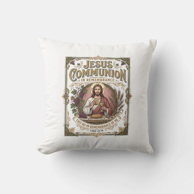 Almofada Comunhão de Jesus Comunhão de Jesus Fé Cristã Vi (Frente)