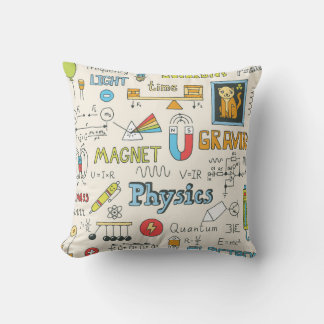 Almofada Conceitos de física, estilo vintage desenhado à mã
