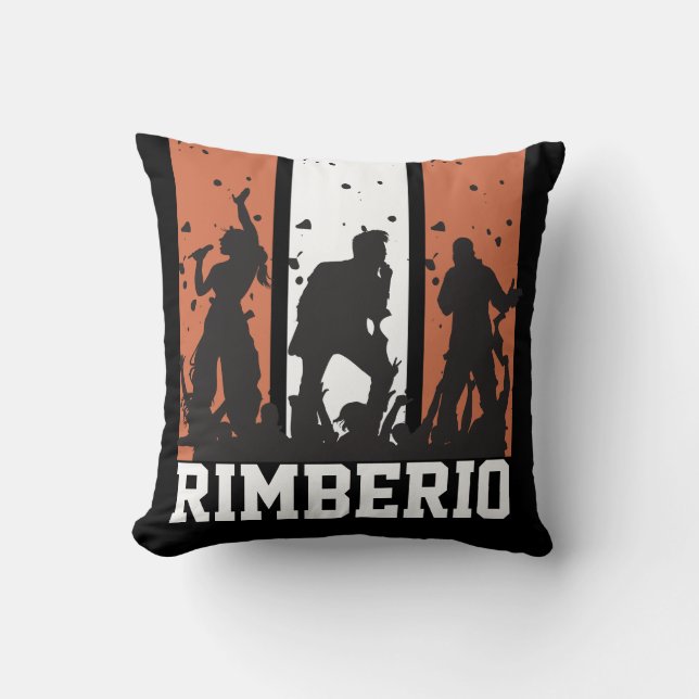 Almofada Concertação Personalizável de Imagem Preta e Laran (Frente)