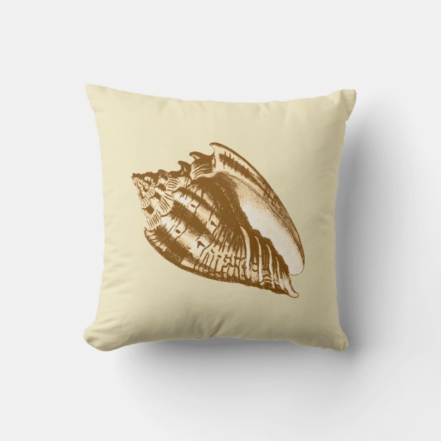 Almofada Conch Shell - marrom e bege (Frente)