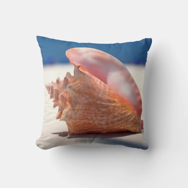 Almofada Conch Shell na praia 2 (Frente)