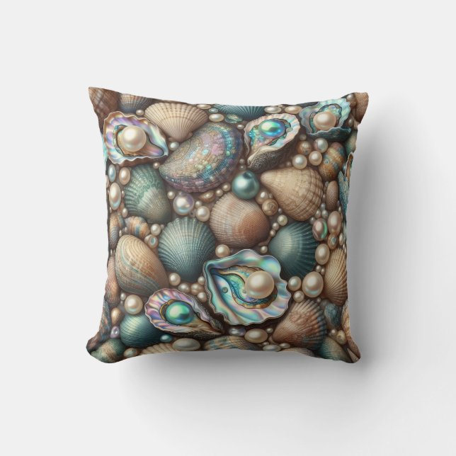 Almofada Concha de Ostra Dourada Abalone Nácar (Frente)