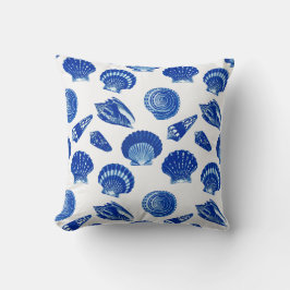 Almofada Conchas - Azul-Marinho sobre fundo branco