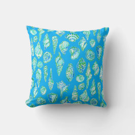 Almofada Conchas do Mar de Pré-Papoila na Costa Azul