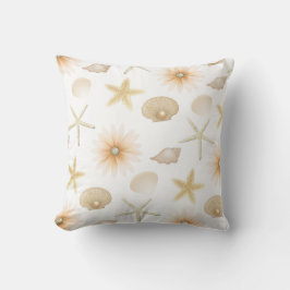 Almofada Conchas e Flores de Peach Beach Modern Glam Throw