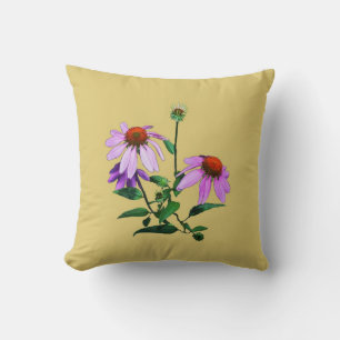 Almofada Coneflower Roxo Sobre Amarelo