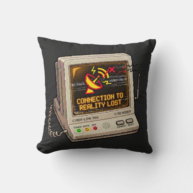 Almofada Conexão Com a Realidade Perdida Humor Retro da Int (Frente)