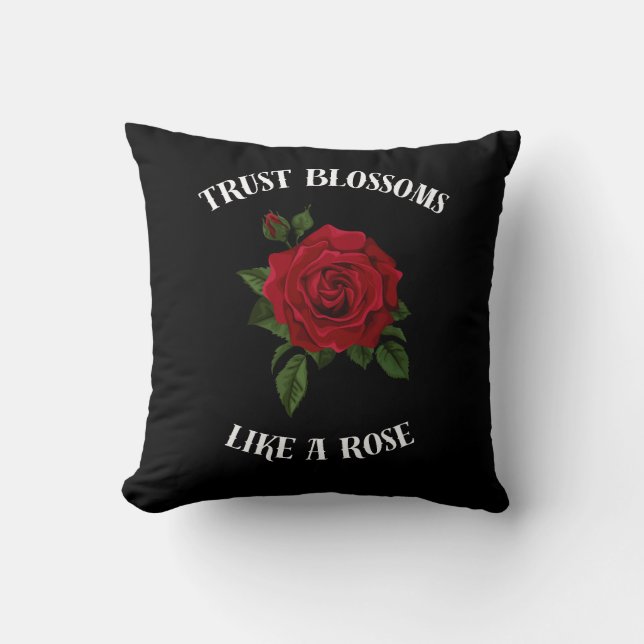 Almofada Confiança floresce como um rosa (Frente)