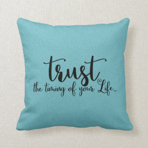 Almofada Confie no tempo de sua vida  Travesseiro decorativ