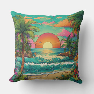 Almofada Conforto de Tinta Tropical: Travesseiro inspirado