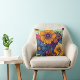Almofada Conjunto artístico de belas flores