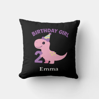 Almofada Conjunto de aniversário de dinossauro rosa – Menin