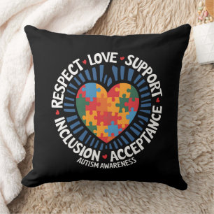 Almofada Consciência do Autismo Respeito Autista Amor Apoio