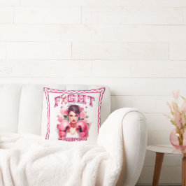 Almofada Consciência do Cancer da Mama rosa