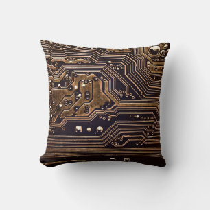 Almofada conselho do circuito do ouro. Hardware eletrônico