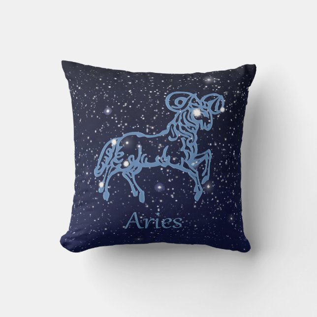 Almofada Constelação de Aries e Sinal de Zodíaco com Estrel (Frente)