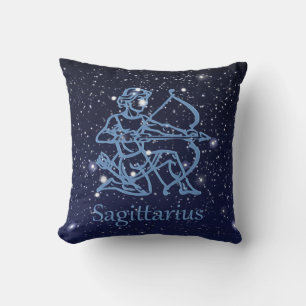 Almofada Constelação Sagitário e Sinal Zodiac com Estrel