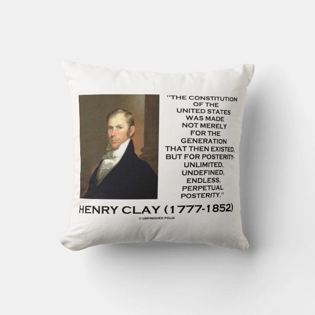 Almofada Constituição De Henry Clay Da Posteridade Dos Esta (Frente)