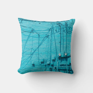 ALMOFADA CONTADOR ELÉTRICO NA PAREDE BRICK AZUL