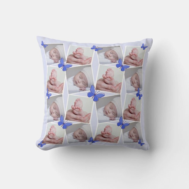 Almofada Contar uma História em 16 Imagens Borboletas Roxo  (Frente)