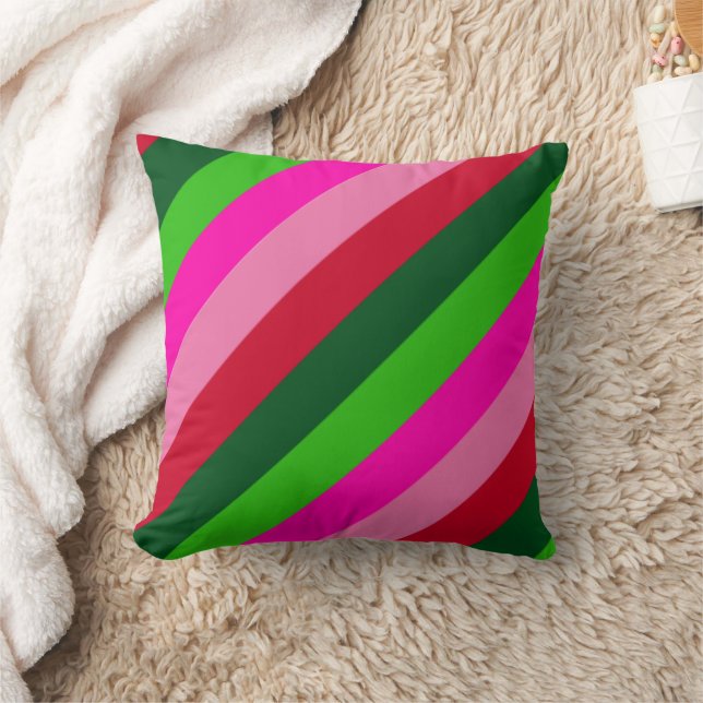 Almofada Contemporary Colors Christmas Stripes  (Cobertor)