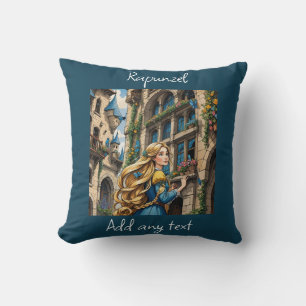 Almofada Conto de fadas - Rapunzel. Bonito cabelo de ouro