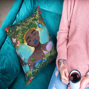 Almofada Conto Mágico de uma Fada Negra Afro-Americana